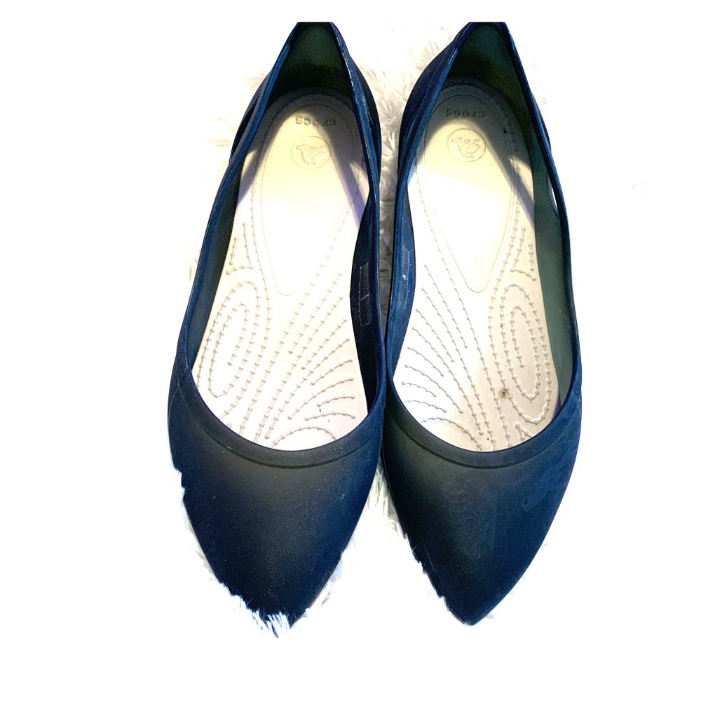 Crocs Rio Flats Sz6 Black Pointy  🐊
